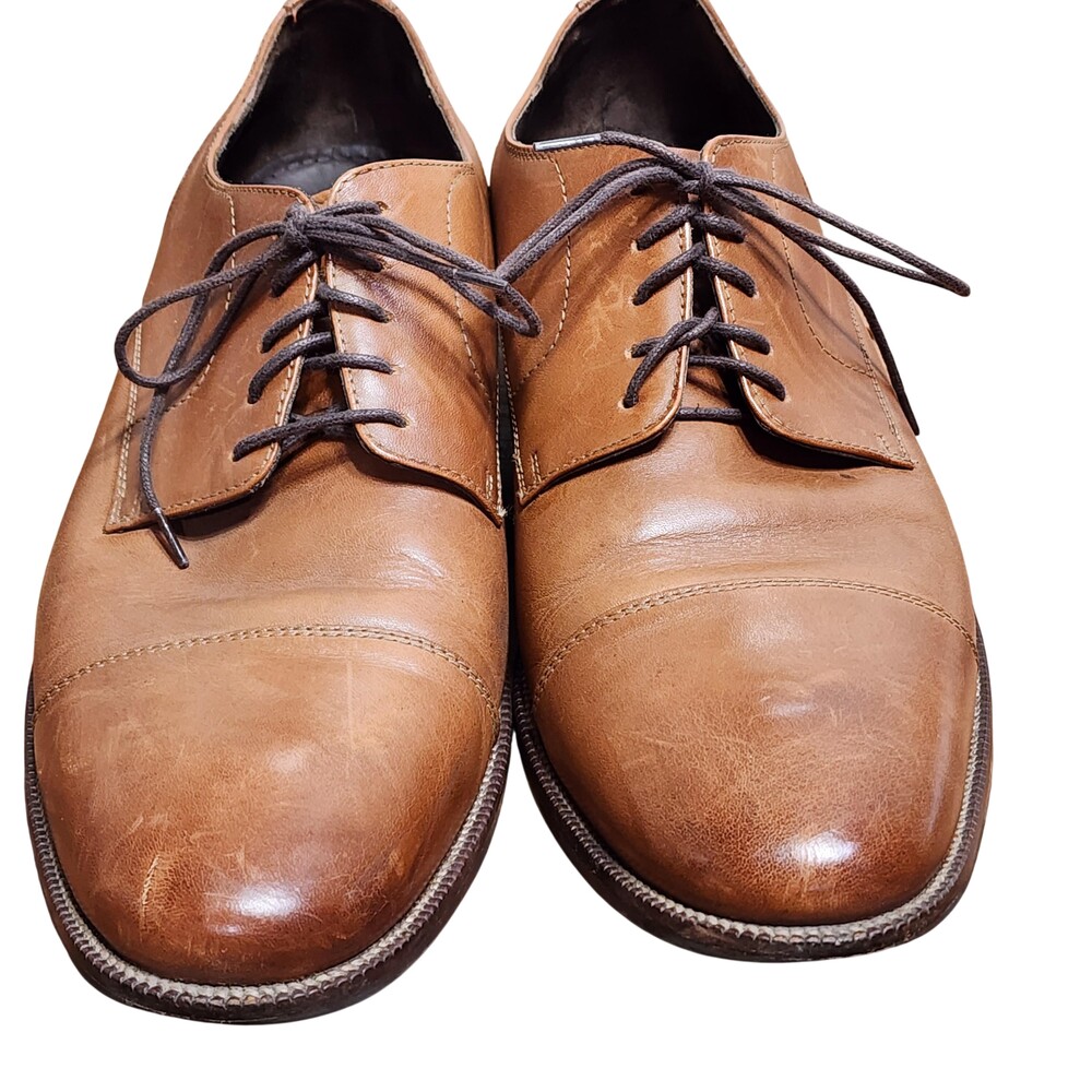 Cole Haan Dress Shoes Mens Size 13 Brown Leather Cap Toe Derby C24120 F17